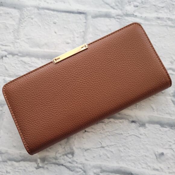 NWT Ted Baker Jade Leather Dark Tan Zip Around Wallet - Picture 3 of 15